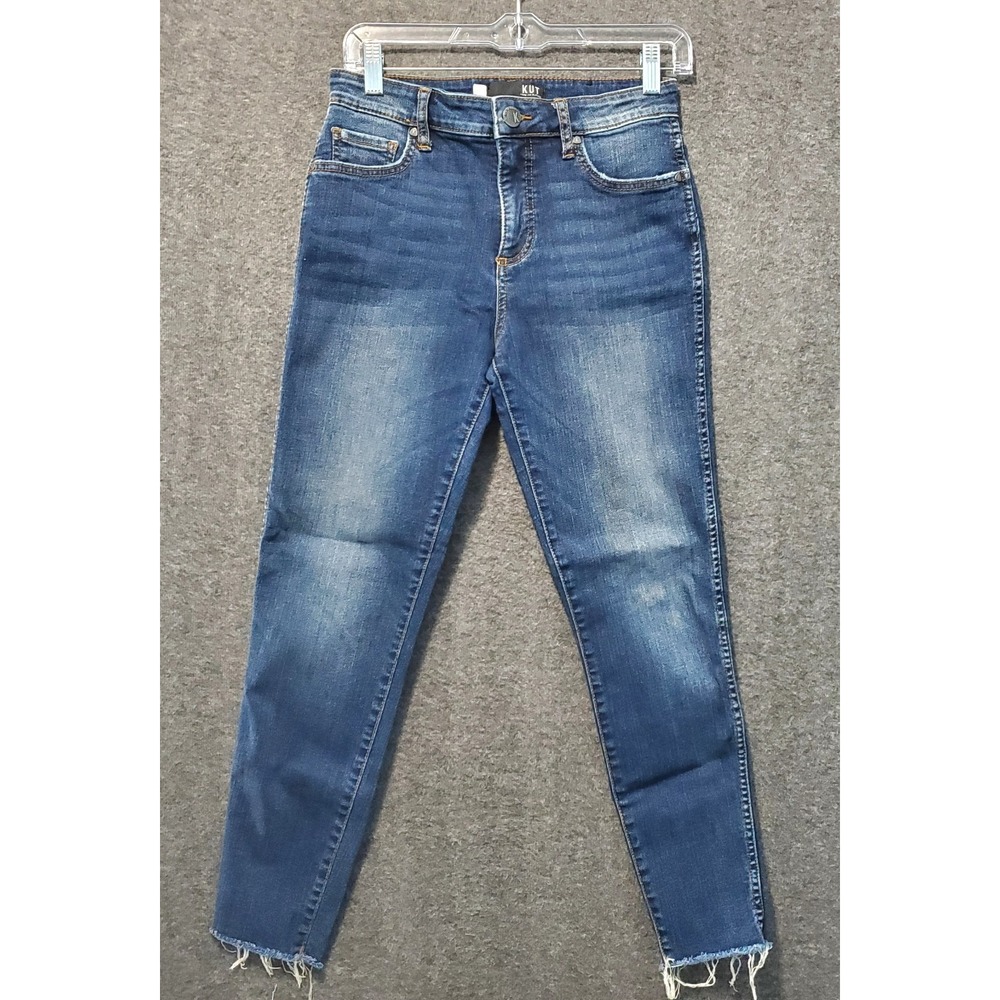 Kut from the Kloth Jeans Womens 4 Blue Donna Fab AB Ankle Skinny High Rise Denim